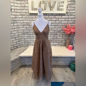 Anthropologie champagne colored dress